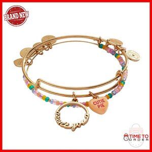 Nickel-Free Expandable Bangle Bracelets Set of 2, Brass Wire Chain